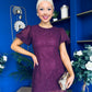 Gina Embellished Puff Sleeve Mini Dress Berry