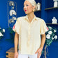 Rua Embellished Detail Pinstripe Blouse Yellow