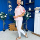 Rua Embellished Detail Pinstripe Blouse Pink