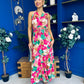 Philis Detailed Midi Dress Fuchsia