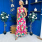 Philis Detailed Midi Dress Fuchsia