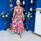 Philis Detailed Midi Dress Fuchsia