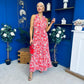 Sandra Detailed Midi Dress Floral Rouge