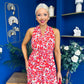 Sandra Detailed Midi Dress Floral Rouge