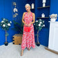Sandra Detailed Midi Dress Floral Rouge