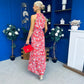 Sandra Detailed Midi Dress Floral Rouge