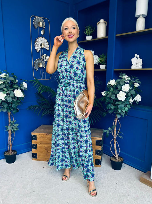 Sandra Detailed Midi Dress Green