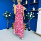 Melani Detailed Midi Dress Floral Red