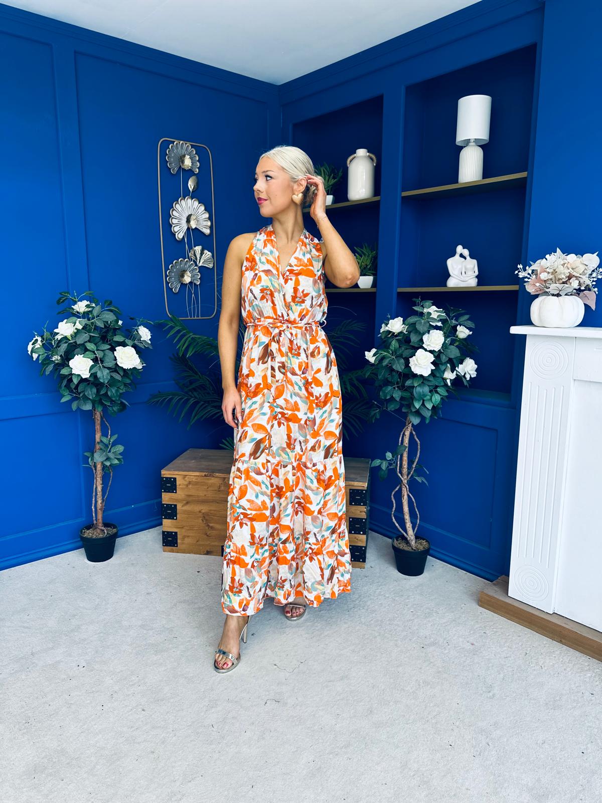 Philis Detailed Midi Dress Amber