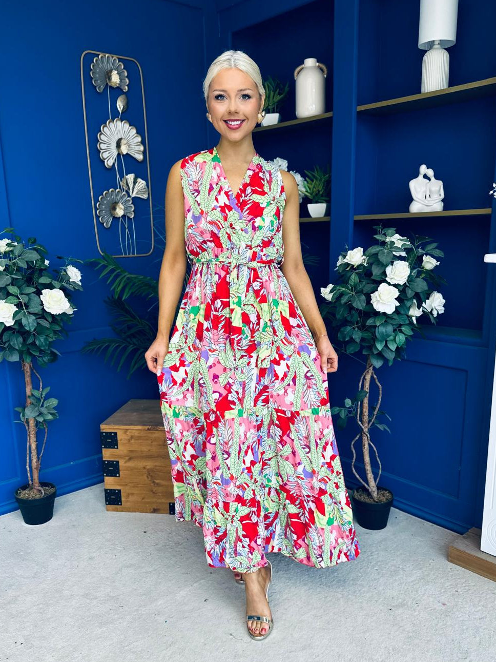 Philis Detailed Midi Dress Rose
