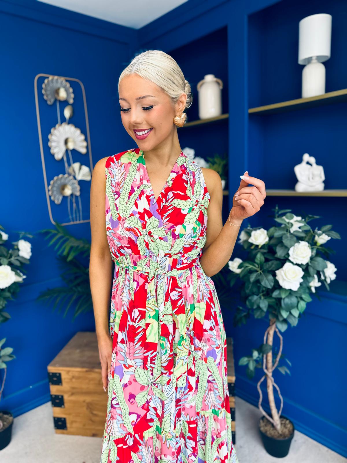 Philis Detailed Midi Dress Rose