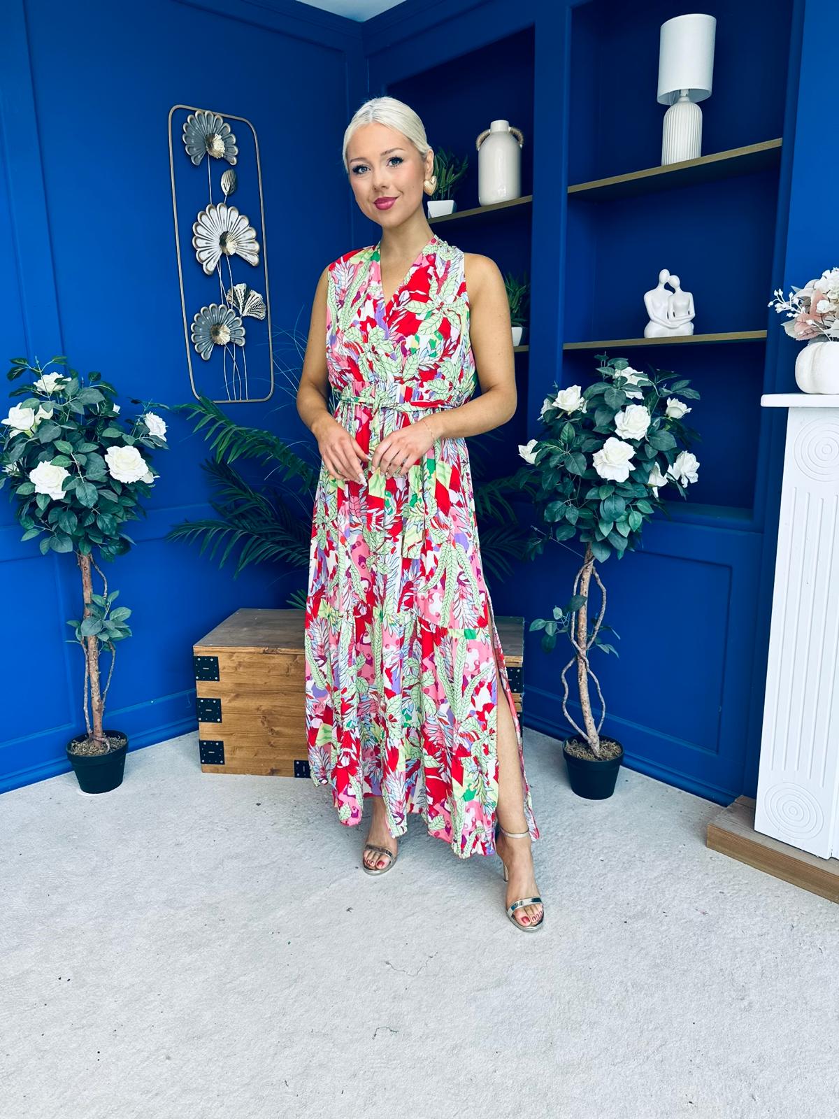 Philis Detailed Midi Dress Rose
