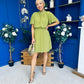 Tina Detailed Mini Dress Olive Green