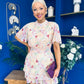 Sara Detailed Mini Dress Floral Yellow