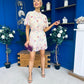 Sara Detailed Mini Dress Floral Yellow