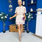 Sara Detailed Mini Dress Floral Yellow