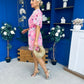 Sara Detailed Mini Dress Floral Pink