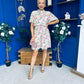 Juno Detailed Mini Dress Cream Floral