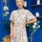 Juno Detailed Mini Dress Cream Floral