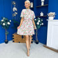 Juno Detailed Mini Dress Cream Floral