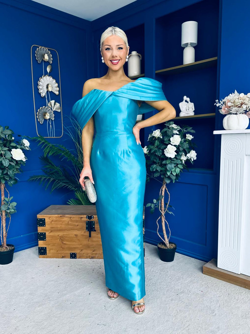 Elizabeth Bardot Occasion Dress Turquoise