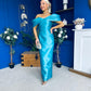 Elizabeth Bardot Occasion Dress Turquoise