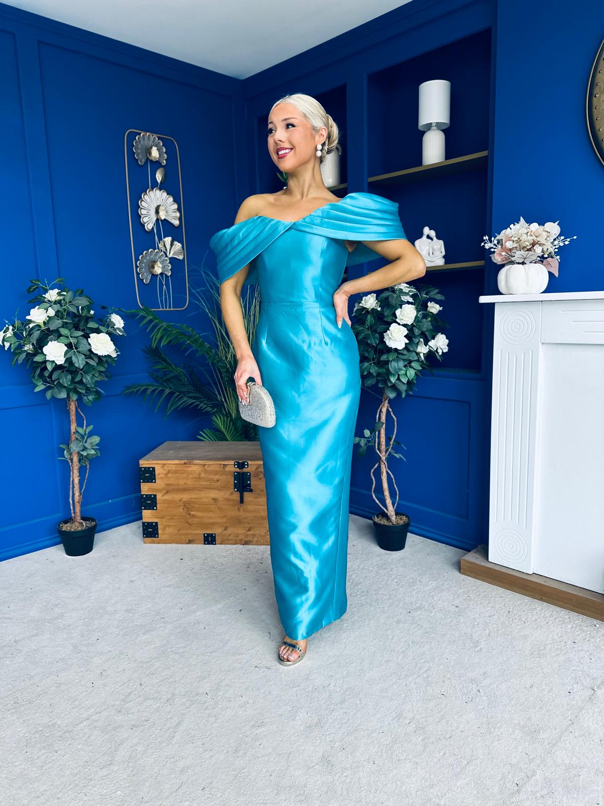 Elizabeth Bardot Occasion Dress Turquoise
