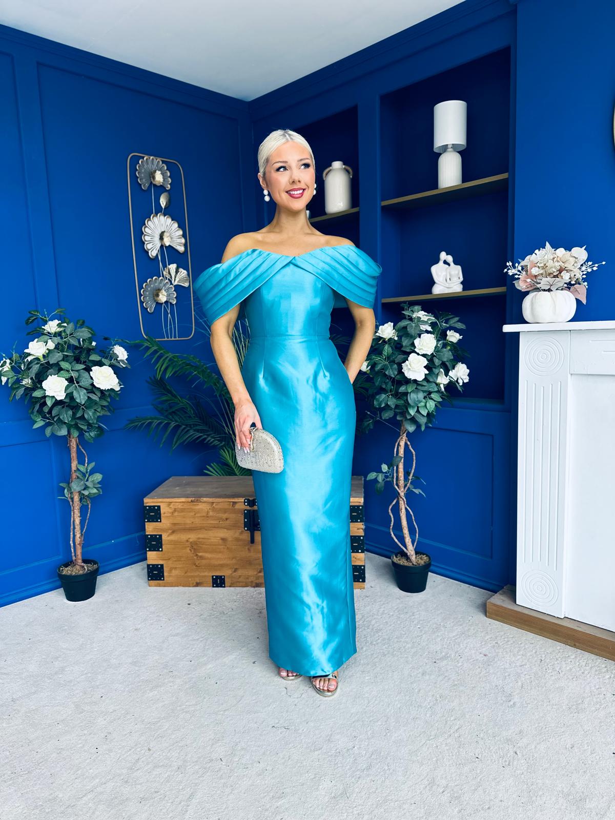Elizabeth Bardot Occasion Dress Turquoise