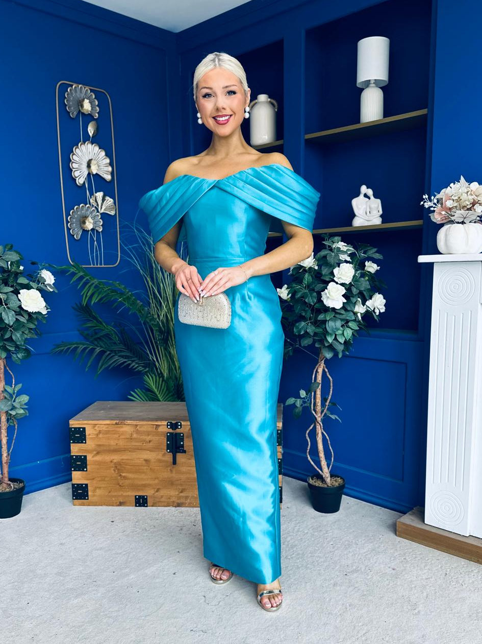 Elizabeth Bardot Occasion Dress Turquoise