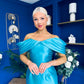 Elizabeth Bardot Occasion Dress Turquoise