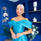 Elizabeth Bardot Occasion Dress Turquoise