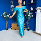 Elizabeth Bardot Occasion Dress Turquoise