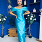 Elizabeth Bardot Occasion Dress Turquoise