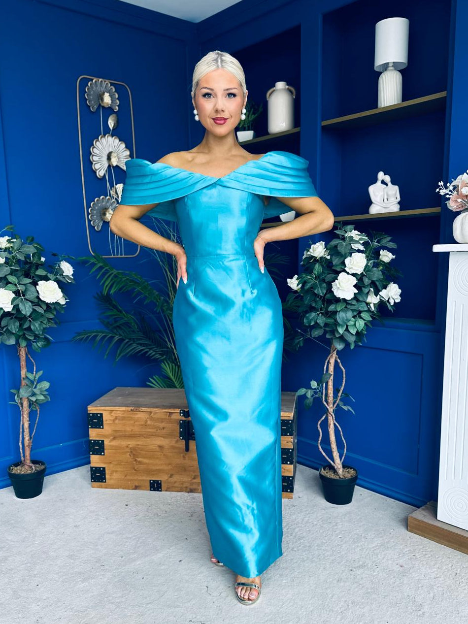Elizabeth Bardot Occasion Dress Turquoise