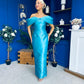 Elizabeth Bardot Occasion Dress Turquoise
