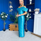 Elizabeth Bardot Occasion Dress Turquoise