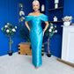 Elizabeth Bardot Occasion Dress Turquoise