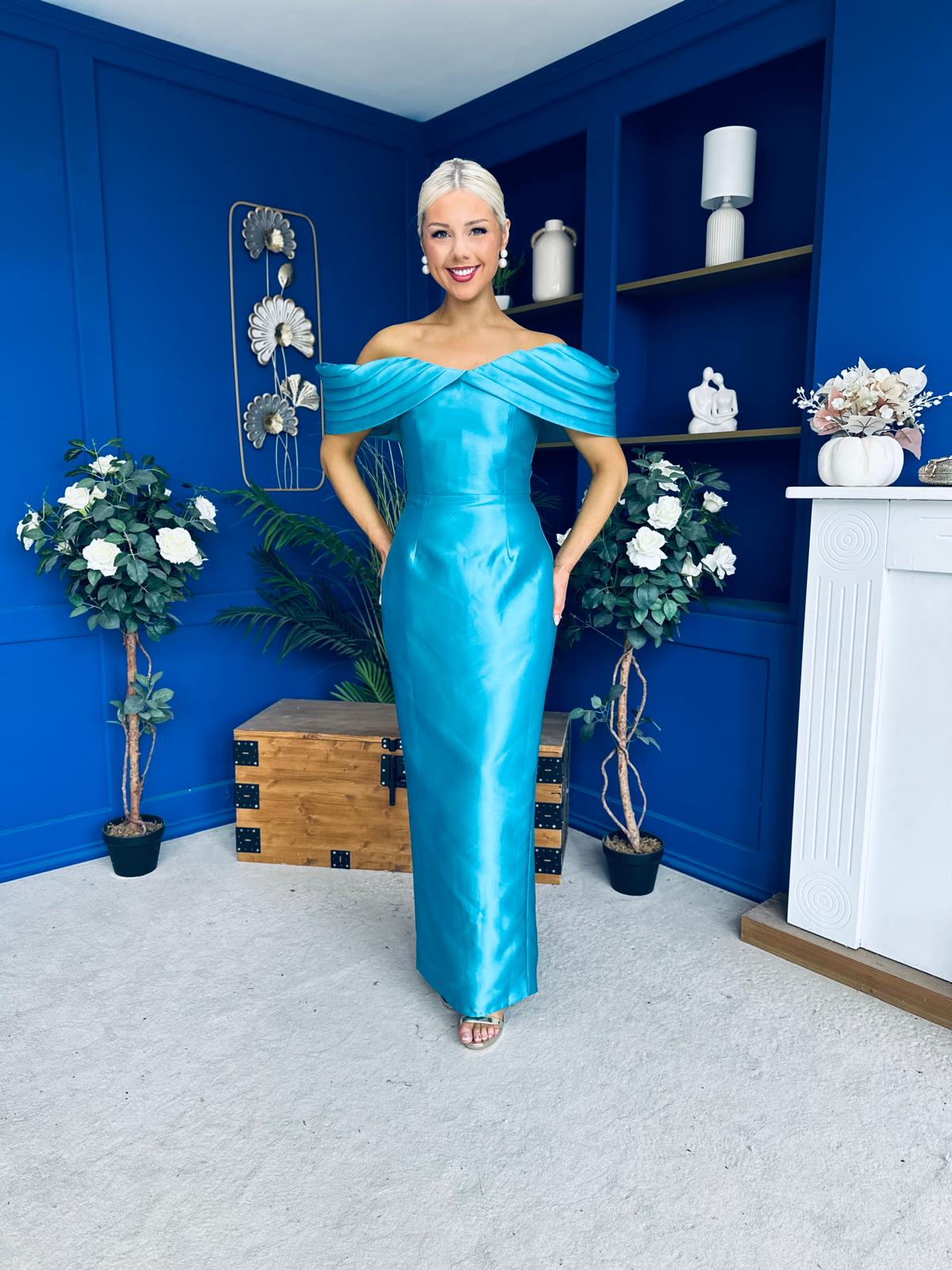 Elizabeth Bardot Occasion Dress Turquoise