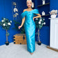 Elizabeth Bardot Occasion Dress Turquoise