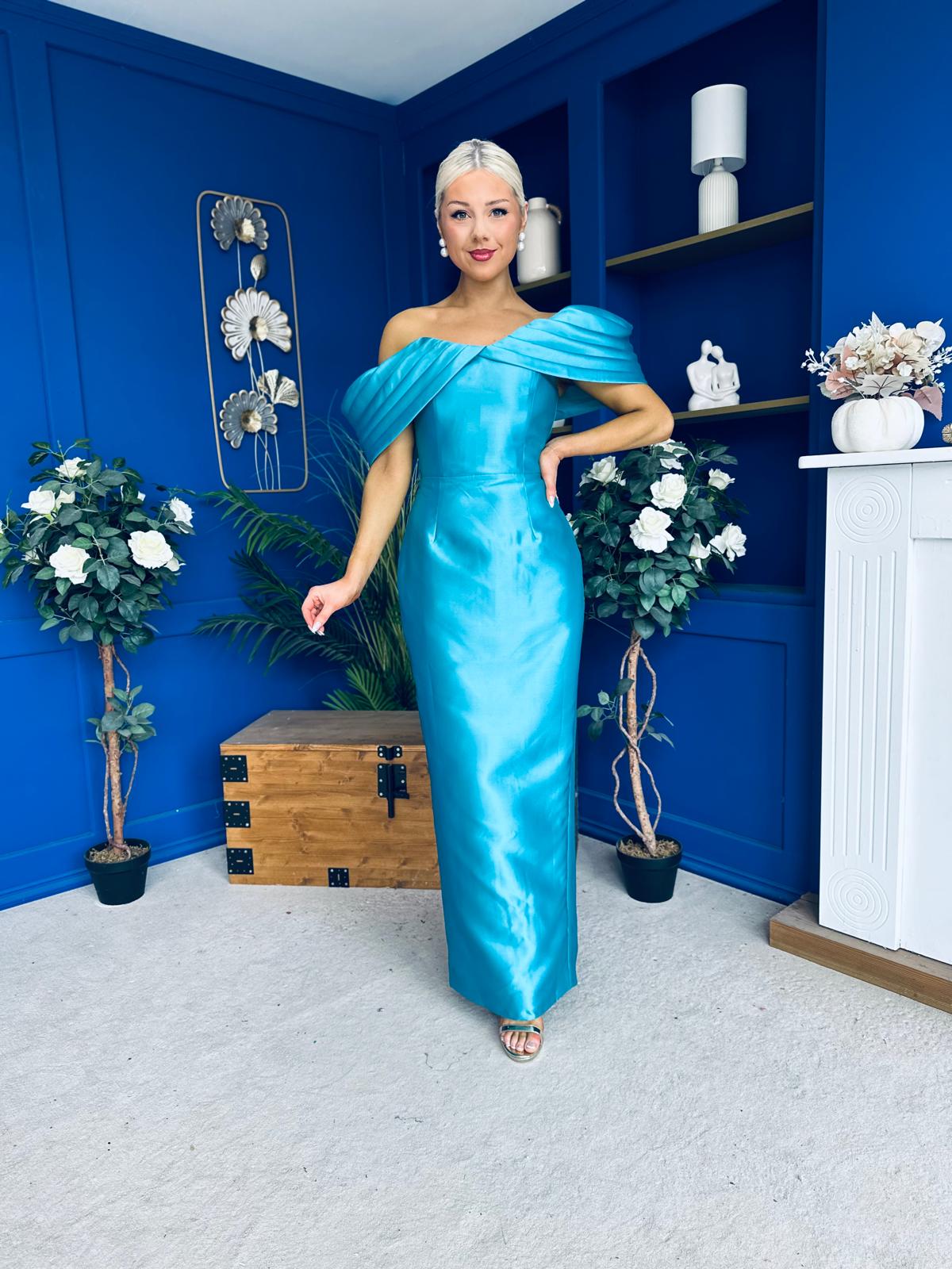 Elizabeth Bardot Occasion Dress Turquoise