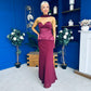 Lily Peplum Detail Occasion Dress Burgundy