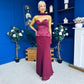Lily Peplum Detail Occasion Dress Burgundy