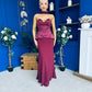 Lily Peplum Detail Occasion Dress Burgundy