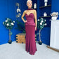 Lily Peplum Detail Occasion Dress Burgundy