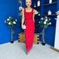 Georgia Pearl Embellished Occasion Dress Red