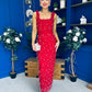 Georgia Pearl Embellished Occasion Dress Red