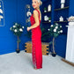 Georgia Pearl Embellished Occasion Dress Red