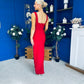 Georgia Pearl Embellished Occasion Dress Red
