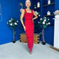 Georgia Pearl Embellished Occasion Dress Red
