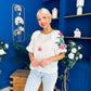 Alissa Embroidered Short Sleeve Top Cream
